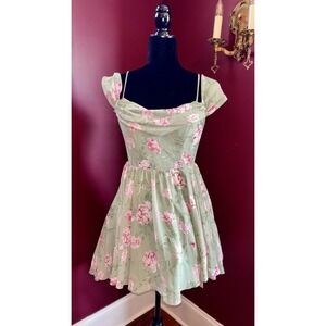 City Studio Junior Women Sz 5/6 Off The Shoulder High-Low Spring Floral Dress